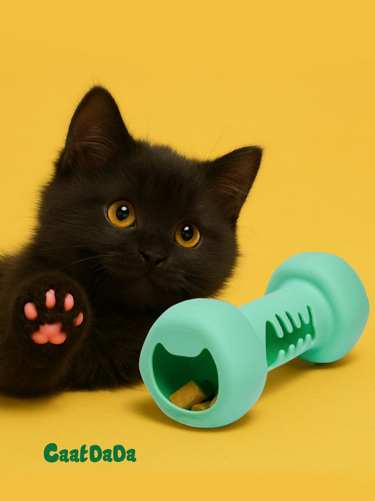 Cat Puzzle Toy Dumbbell-Interactive Cat Enrichment Toy