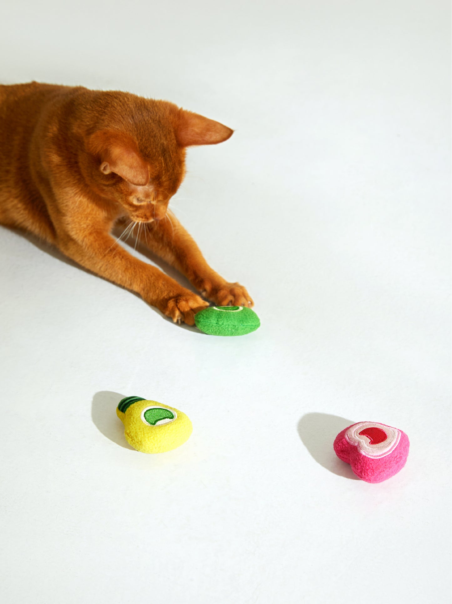 Sparkle Trio by CaatDada – plush cat toy set with heart, lock, and bulb