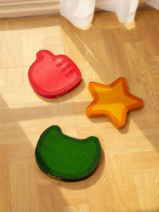 CaatDada colorful 3-in-1 cat scratcher set with bonus catnip pouch