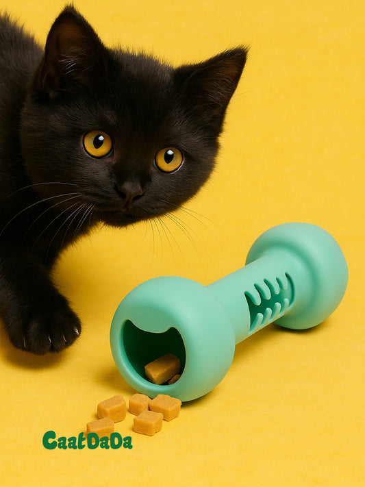 Cat Puzzle Toy Dumbbell-Interactive Cat Enrichment Toy
